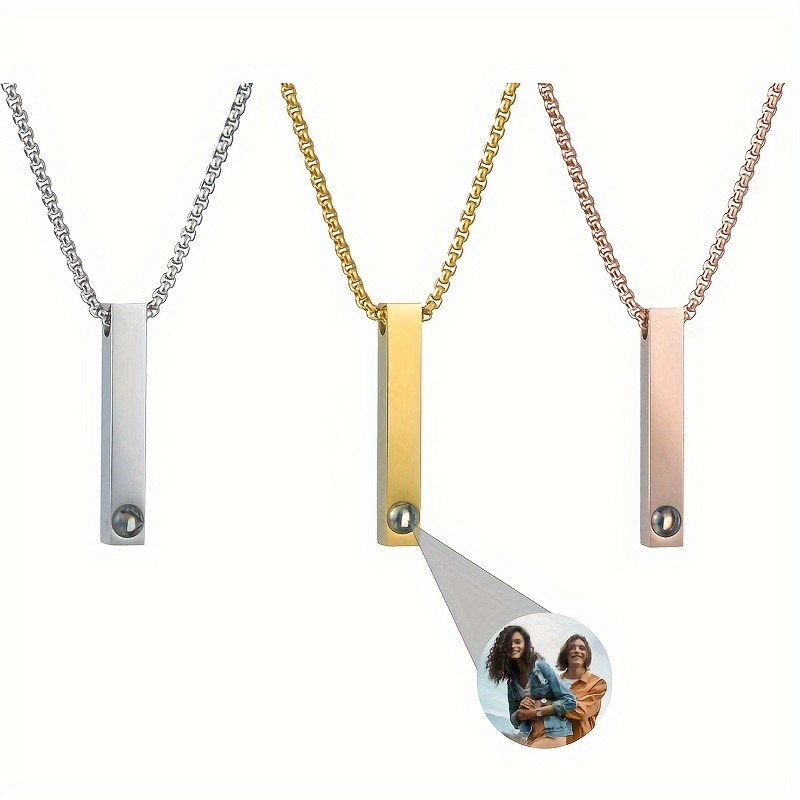 Custom Photo Projection Necklace Personalized Pendant Gift